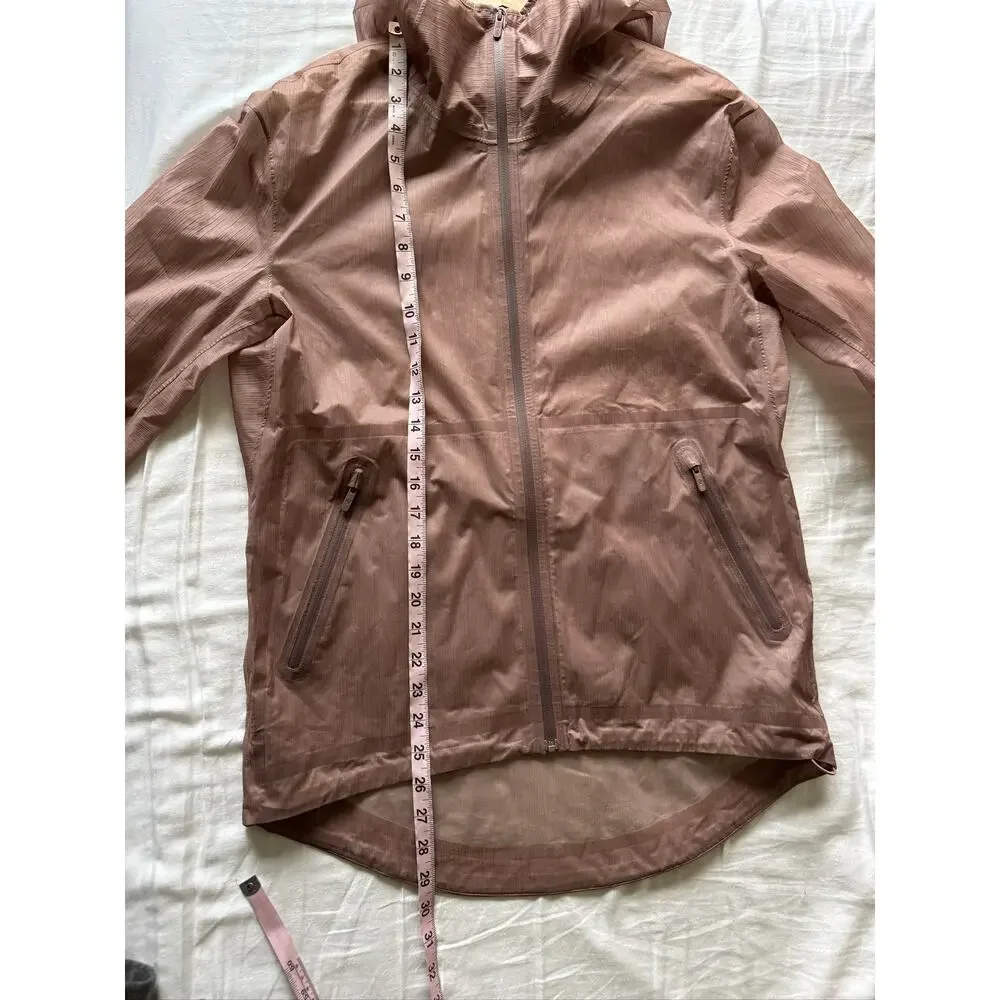 Lululemon Sheerjoy Pink Full Zip Waterproof Hooded Jacket Women's 8 Lightweight - Picture 4 of 16